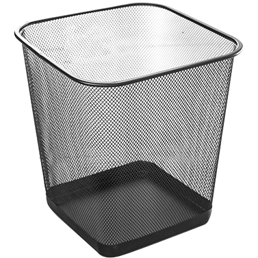 Square metal trash can 13 litres
