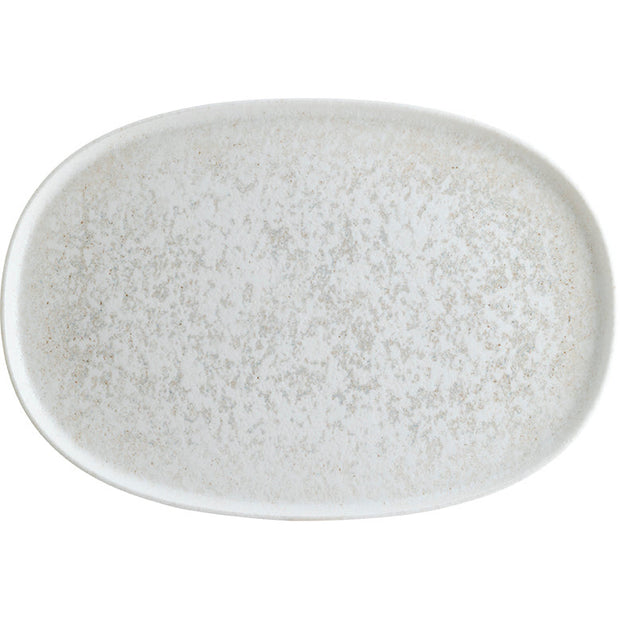 Lunar White oval dish 33.5x23cm