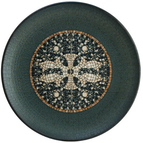 Mesopotamia Mosaic Anthracite Gourmet Flat Plate 30cm