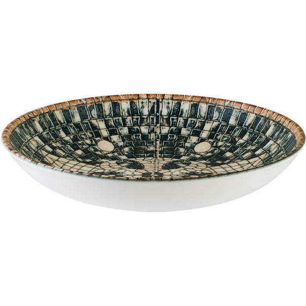 Mesopotamia Mosaic Black Bloom Deep Plate 23cm 1000ml