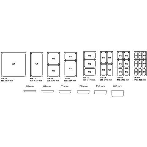 Perforated drain tray for GN 1/1 container