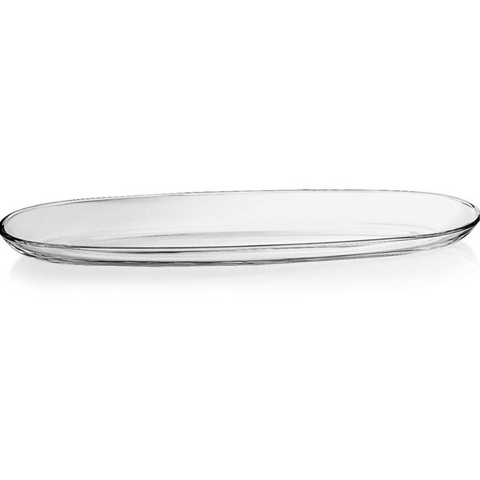 Glass oval platter 50x16cm