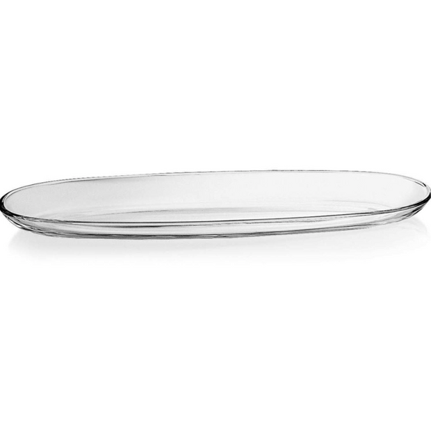 Glass oval platter 30x9.5cm