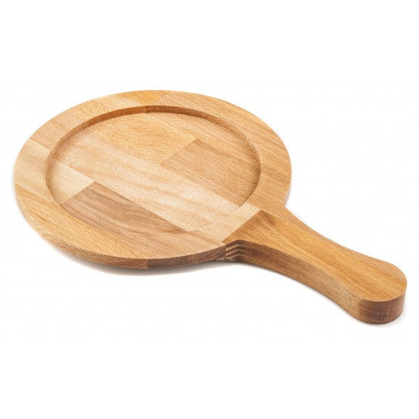 Wooden round tray with handle 14сm