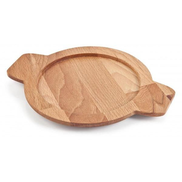 Wooden round tray with handles 16сm