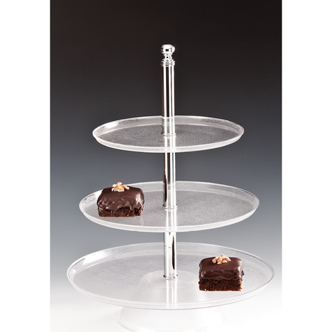 Polycarbonate round stand with three levels 35cm