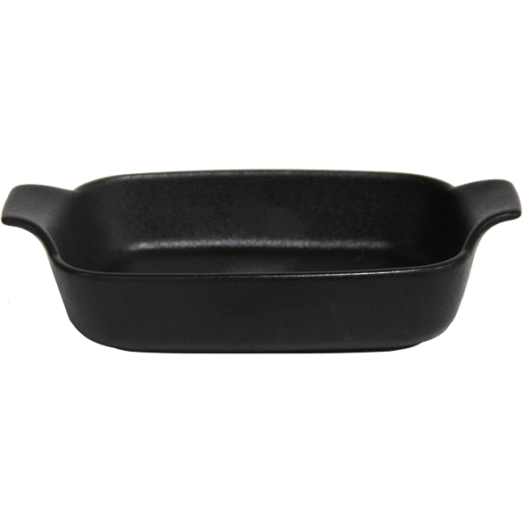 Ceramic rectangular dish black 20.5cm