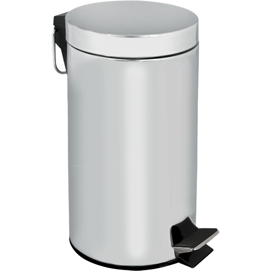 Round metal trash can with peddle lid 30 litres