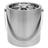Double walled insulated ice bucket with lid and handle 2.8 litres