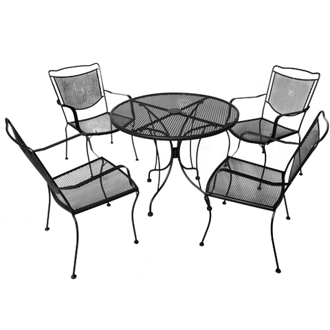 5 Piece cast iron garden set "Romance" table + 4 chairs