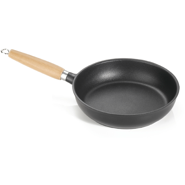 Deep fry pan with wooden handle 28cm