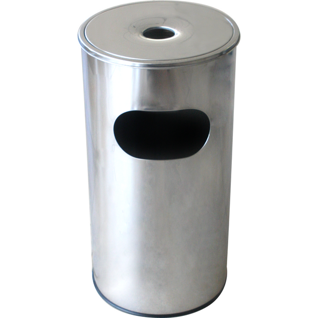 Round hotel trash can with ashtray 30 litres