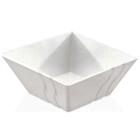Melamine square bowl white 24cm