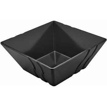 Melamine square bowl black 19cm