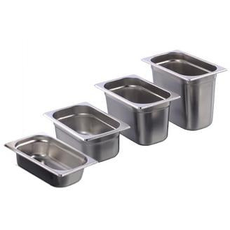 Stainless steel Gastronorm container GN 1/4 200mm 5.3 litres