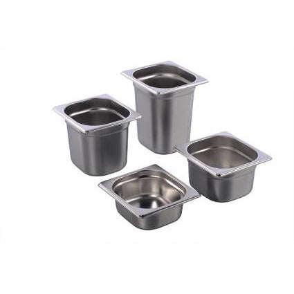 Stainless steel 18/10 gastronorm container GN 1/6 65mm 1 litre