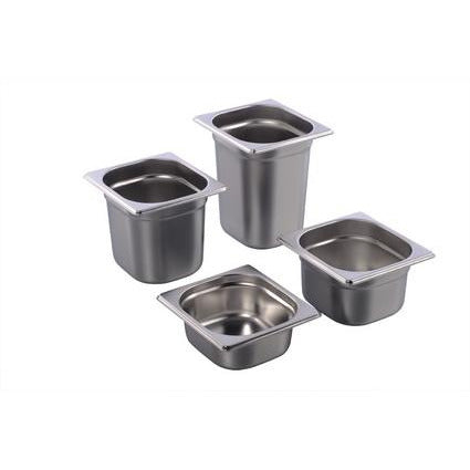 Stainless steel gastronorm container 1/6 GN 65mm 1.1 litres