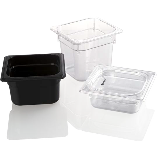Polycarbonate gastronorm storage container GN 1/9 black 850ml