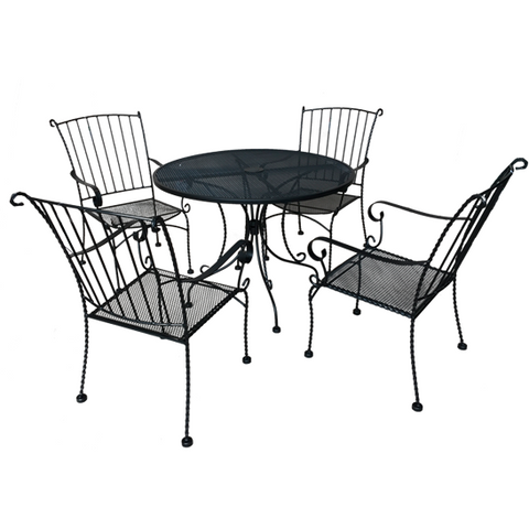 5 Piece cast iron garden set "King" table + 4 chairs