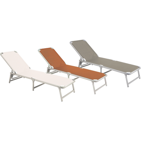 Aluminium frame sun lounger grey 188x58cm