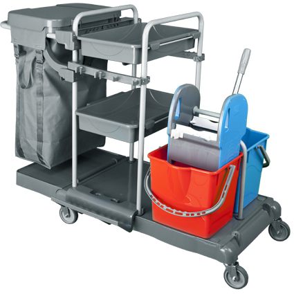 Professional multifunctional janitor trolley