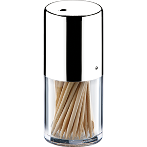 Stand for toothpicks with a metal cap in box